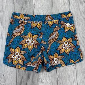 Elevenses Size 6 Birds Of Paradise Cotton Floral Animal Novelty Shorts Festival